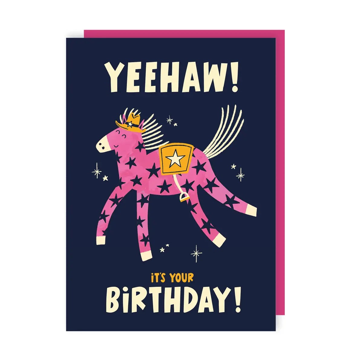 S3626-Lucy Maggie-Yeehaw Cowboy Horse Birthday-Card-Yeehaw And Yippee!