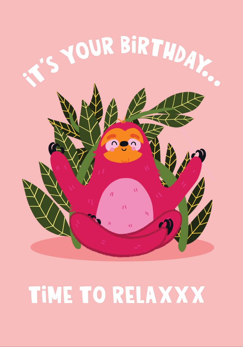 S5425-Lucy Maggie-Slow Down Sloth-Card-