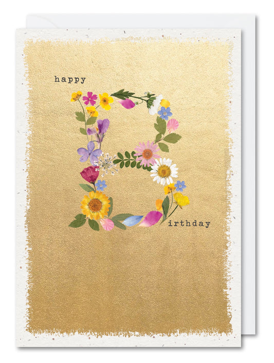 ERE09K-Meraki-B Letter-Card-Pressed Flowers