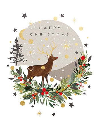 XLF03K-Meraki-Deer Scene-Xmas Card-Let It Snow