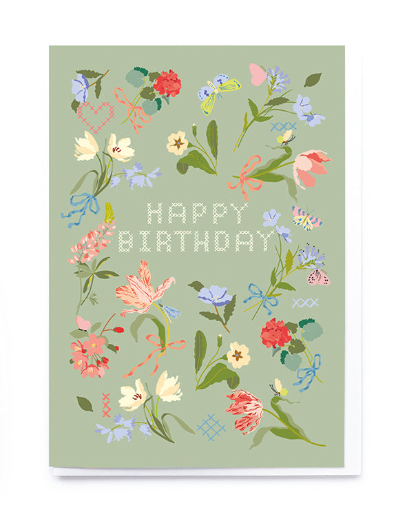 CX005-Noi-Ditsy Floral And Embroidery-Card-