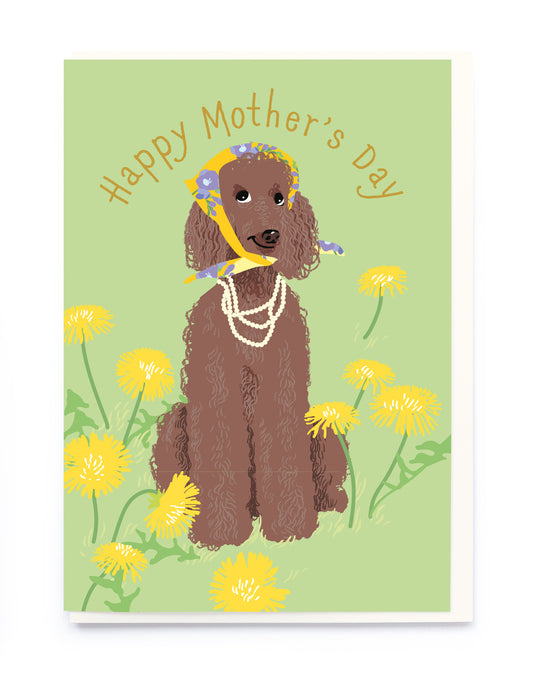 NL285-Noi-Brown Poodle Happy Mothers Day-Card-