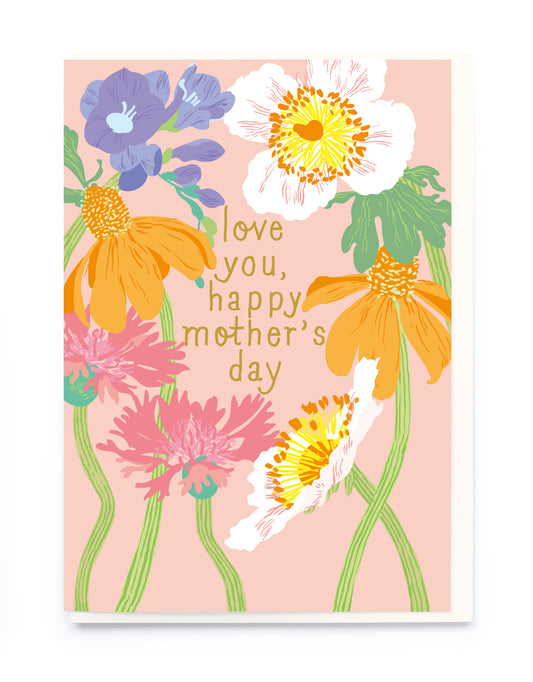 NL286-Noi-Floral Love You Happy Mothers Day-Card-