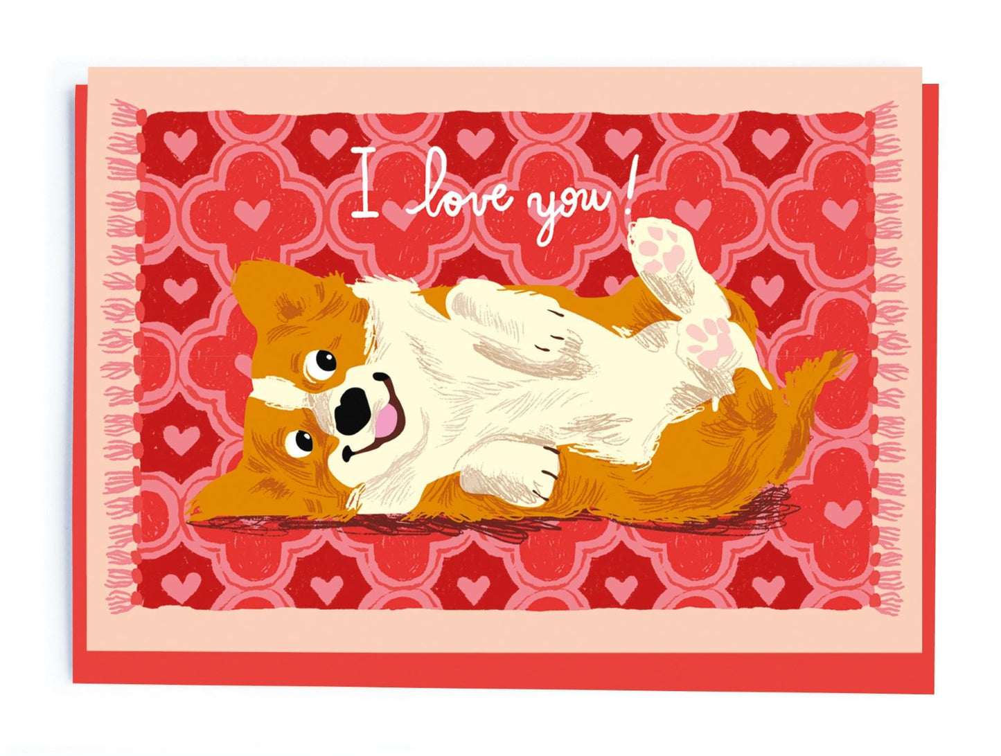 NL319-Noi-Corgi On A Rug-Card-
