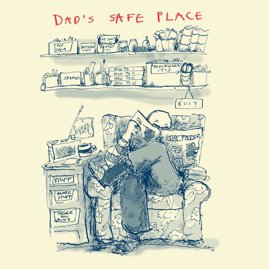 FP1037-Poet and Painter-Dad�S Safe Place-Card-Motley