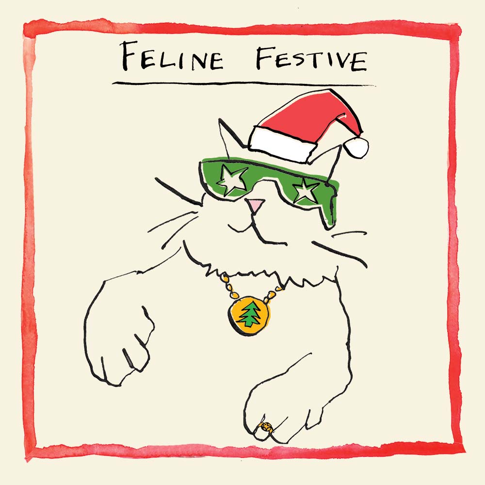 FP3175-Poet and Painter-Feline Festive-Xmas Card-Motley