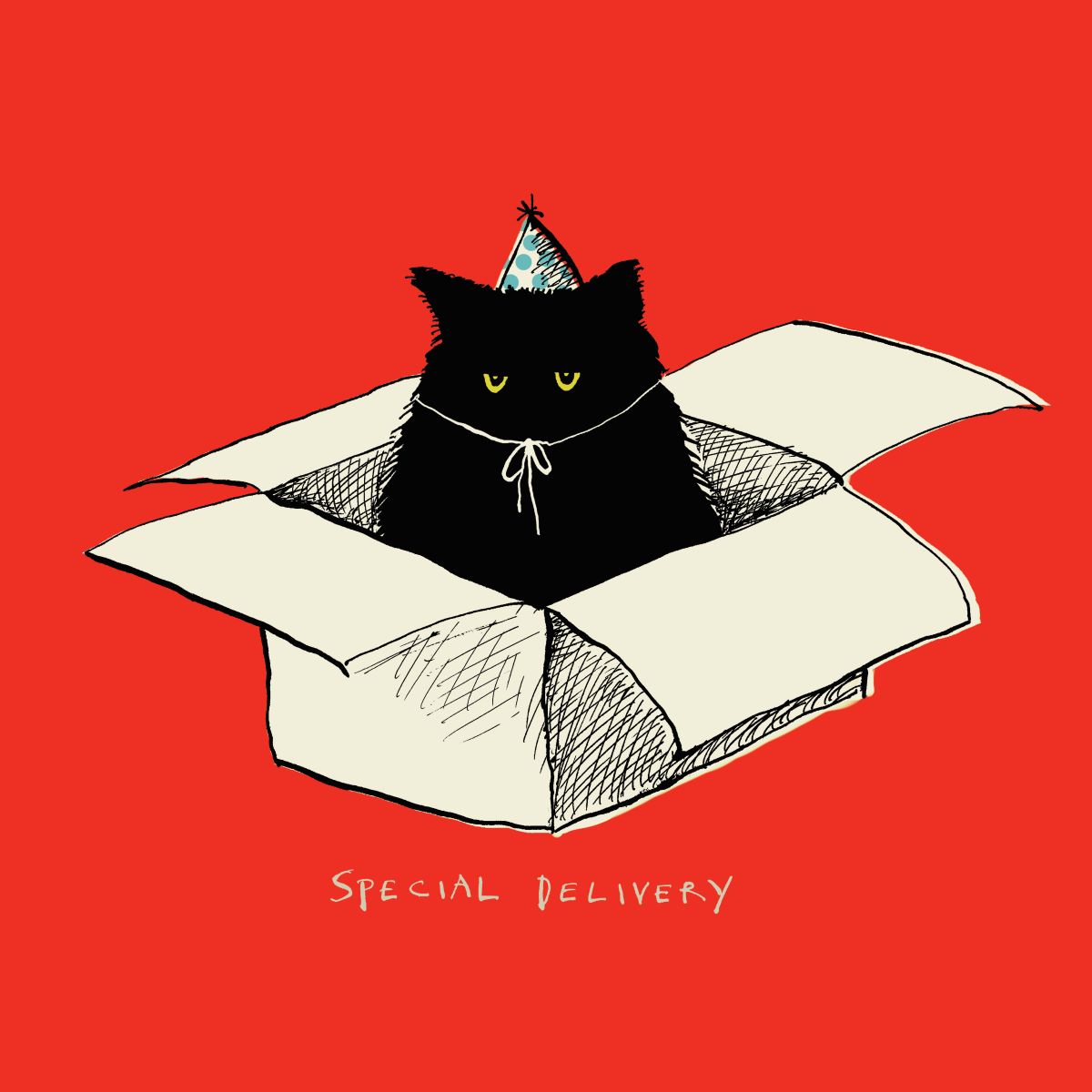FP3360-Poet and Painter-Special Delivery Cat-Card-Motley