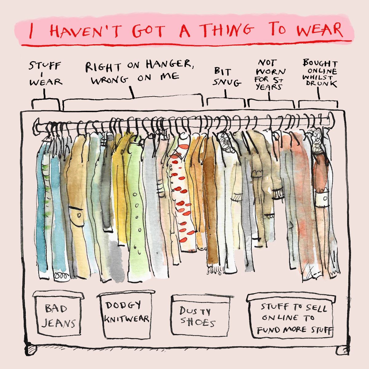 FP3606-Poet and Painter-I Haven'T Got A Thing To Wear-Card-Motley