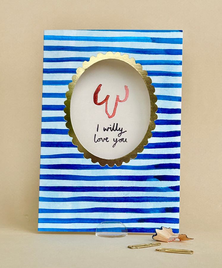FP3612-Poet and Painter-I Willy Love You-Card-Framed
