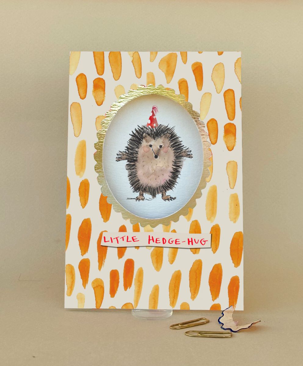 FP3638-Poet and Painter-Hedgehug-Card-Framed