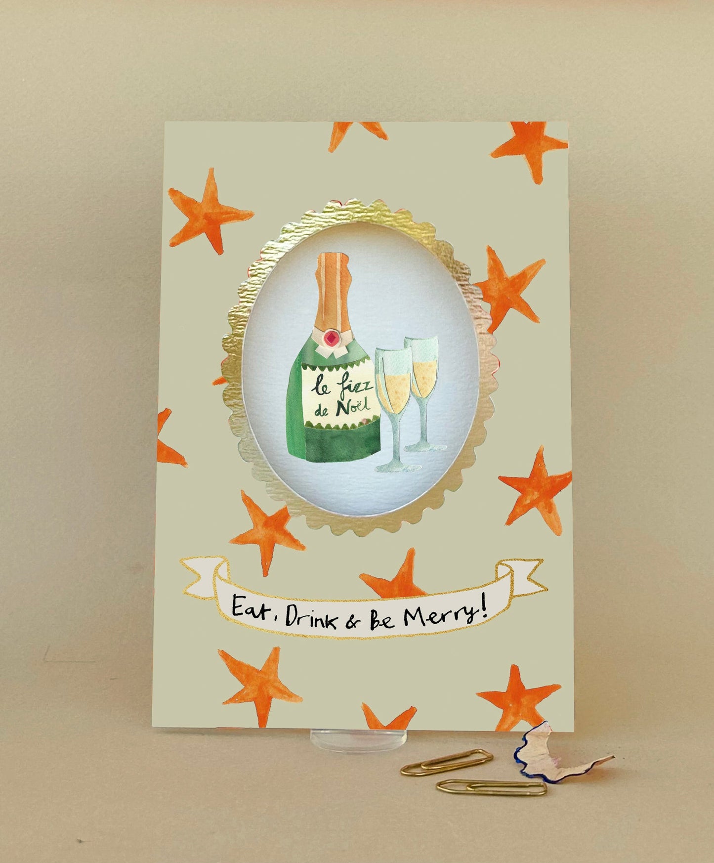 FP3684-Poet and Painter-Eat Drink And Be Merry-Xmas Card-Festive Framed