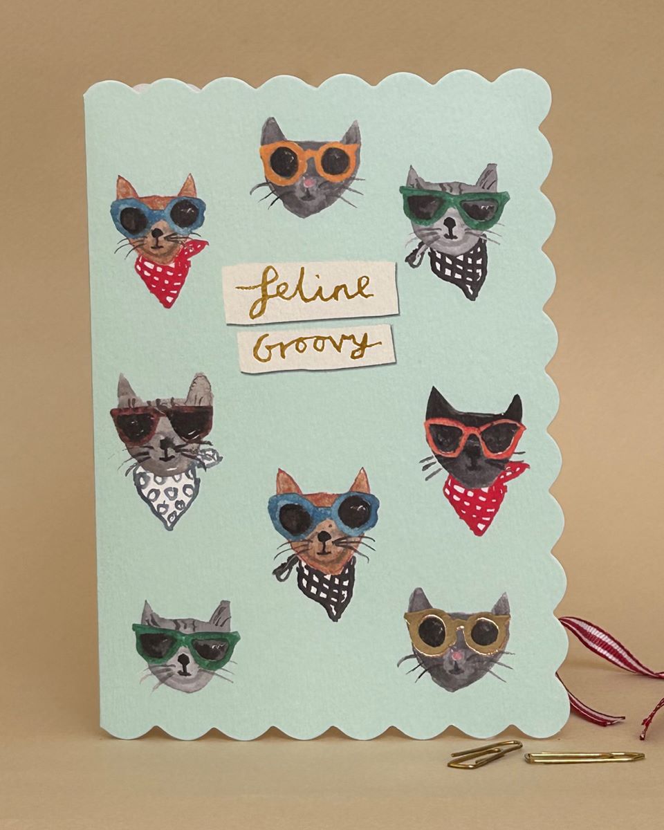 FP3710-Poet and Painter-Feline Groovy-Card-Edgy