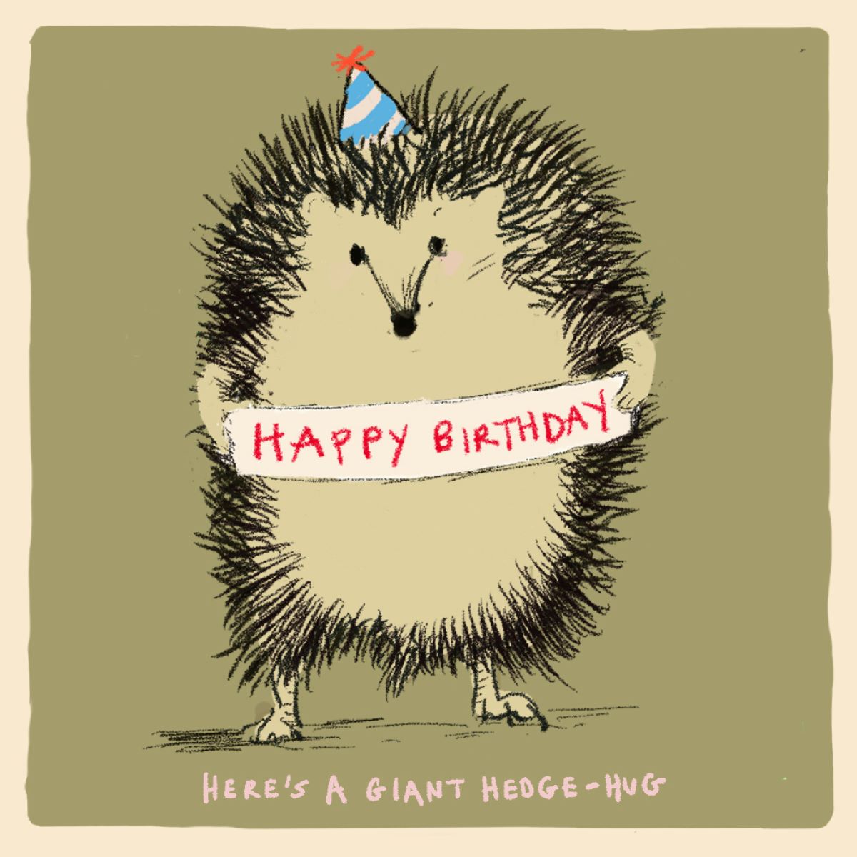 FP978-Poet and Painter-Happy Birthday Hedge Hug-Card-Motley