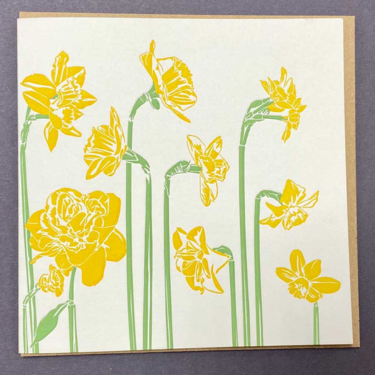 FFPI361-Penguin Ink-Daffodils-Card-Flora & Fauna