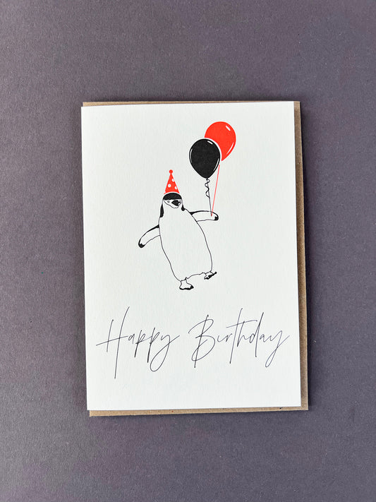 PI826-Penguin Ink-Birthday Penguin-Card-Celebration Notes