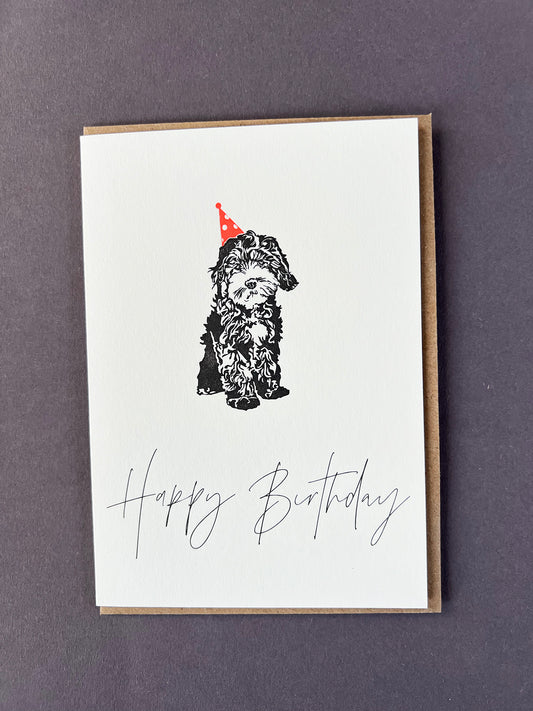 PI828-Penguin Ink-Birthday Cockapoo-Card-Celebration Notes
