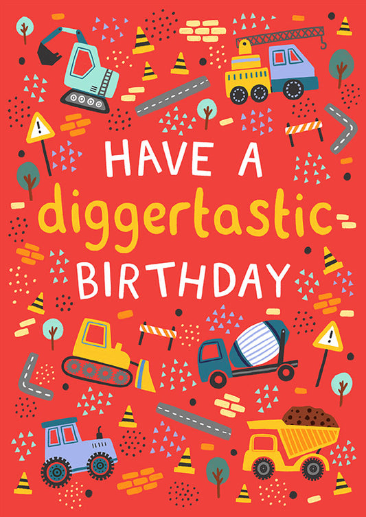BY010-Pear Tree Press-Diggertastic Birthday-Card-Kids Birthday
