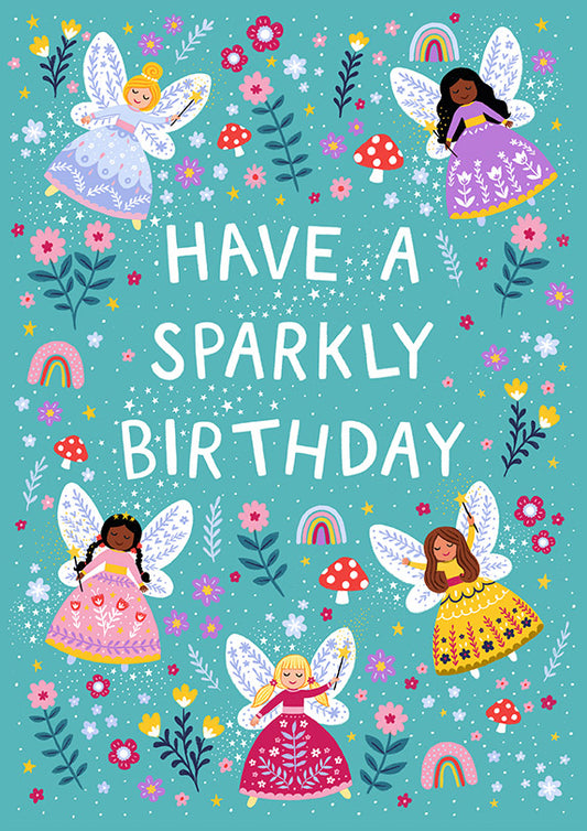 GRL011-Pear Tree Press-Sparkly Birthday-Card-Kids Birthday
