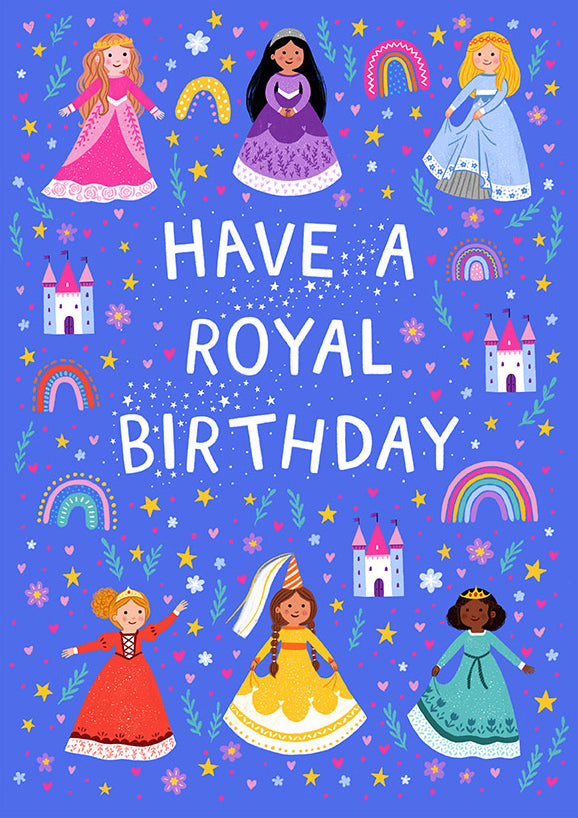 GRL012-Pear Tree Press-Royal Birthday-Card-Kids Birthday