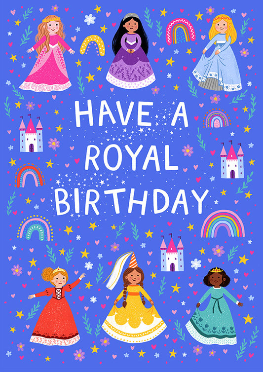 GRL012-Pear Tree Press-Royal Birthday-Card-Kids Birthday