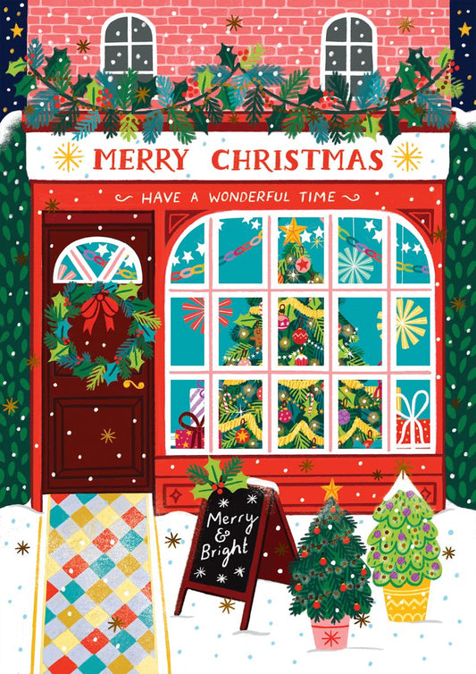 SF011-Pear Tree Press-Christmas Shop-Xmas Card-Shop Front Collection