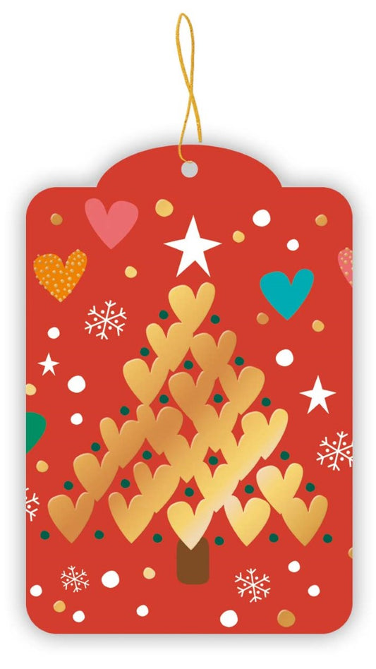0835-Quire-Christmas Tree-Xmas Gift Tags-5 Pk