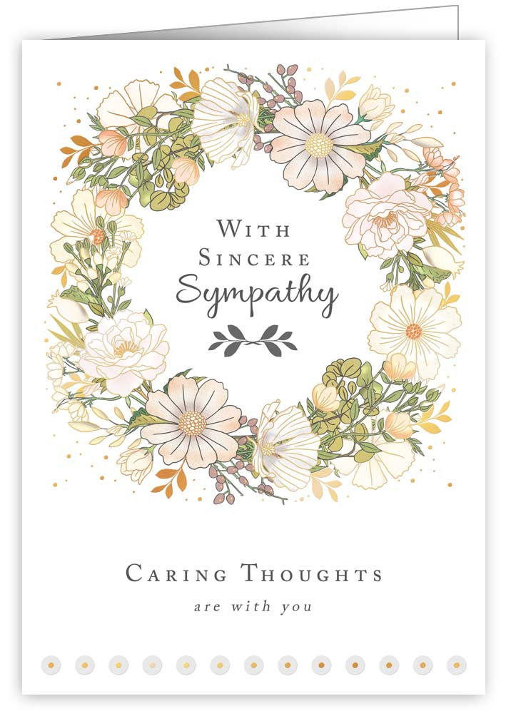 1072-Quire-Flower Wreath-Card-Ivory White