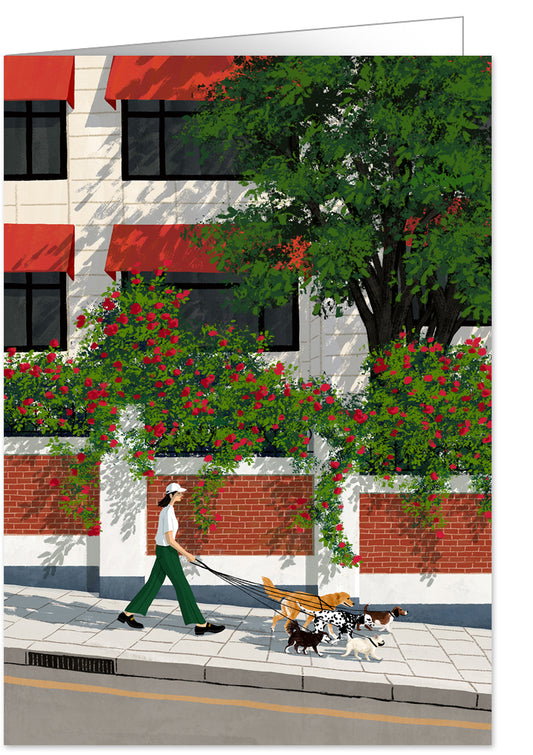 2255-Quire-Taking Dogs For A Walk-Card-Hearfelt