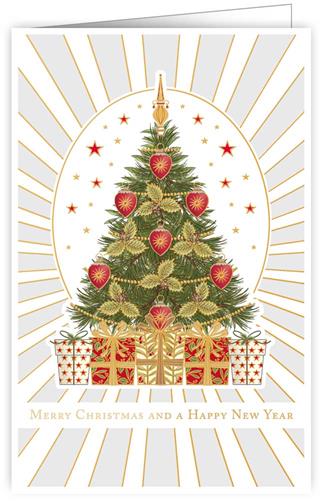 2375-Quire-Christmas Tree And Presents-Xmas Card-Notelets