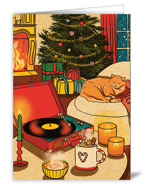 2465-Quire-Christmas Eve With Cat-Xmas Card-Sunday Mood
