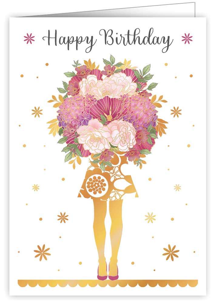 4108-Quire-Woman With Bouquet Of Flowers-Card-Mac Classic