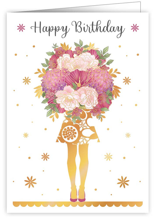 4108-Quire-Woman With Bouquet Of Flowers-Card-Mac Classic