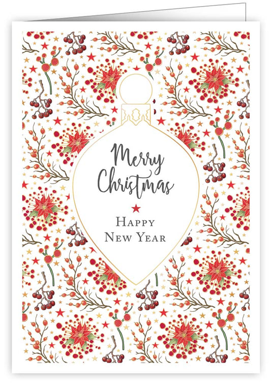 4789-Quire-Ornament And Red Berries-Xmas Card-Mac Classic