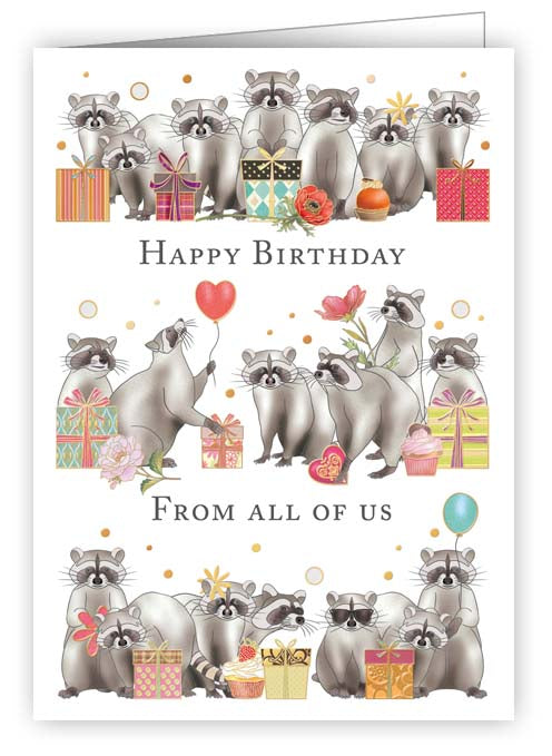 7037-Quire-Racoons Presents-Gift Tags-Mini Cards Classic