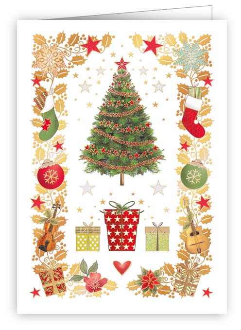 7048-Quire-Christmas Tree-Xmas Mini Card-Mini Cards