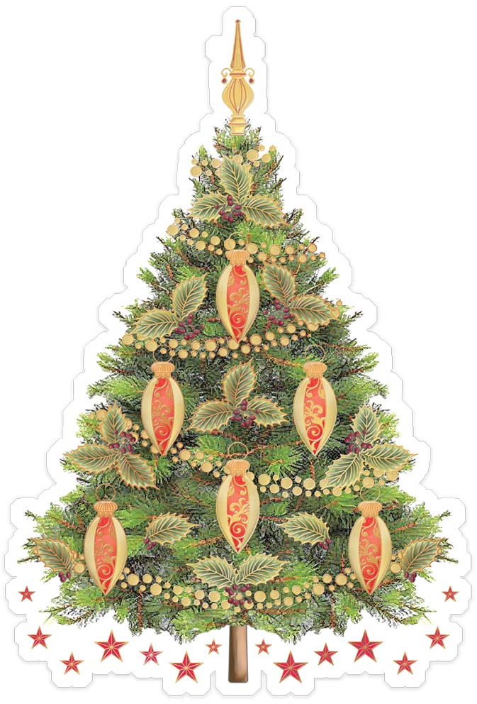 8387-Quire-Christmas Trees (3 Designs X3-Xmas Partyware-Bunting