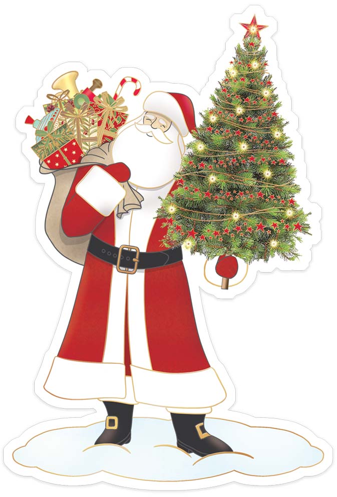 8388-Quire-Santa (3 Designs X3 Hangers)-Xmas Partyware-Bunting