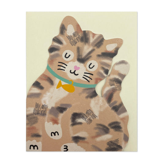 BOM005-Raspberry Blossom-Tabby Kitten-Card-Meow Wow