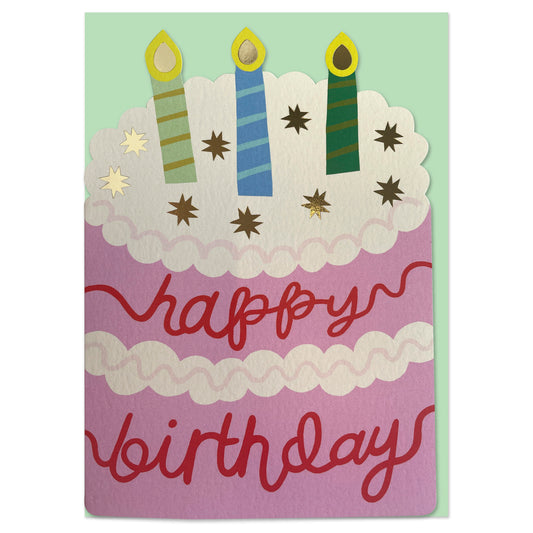 BRS003-Raspberry Blossom-Happy Birthday Cake-Card-Brightside