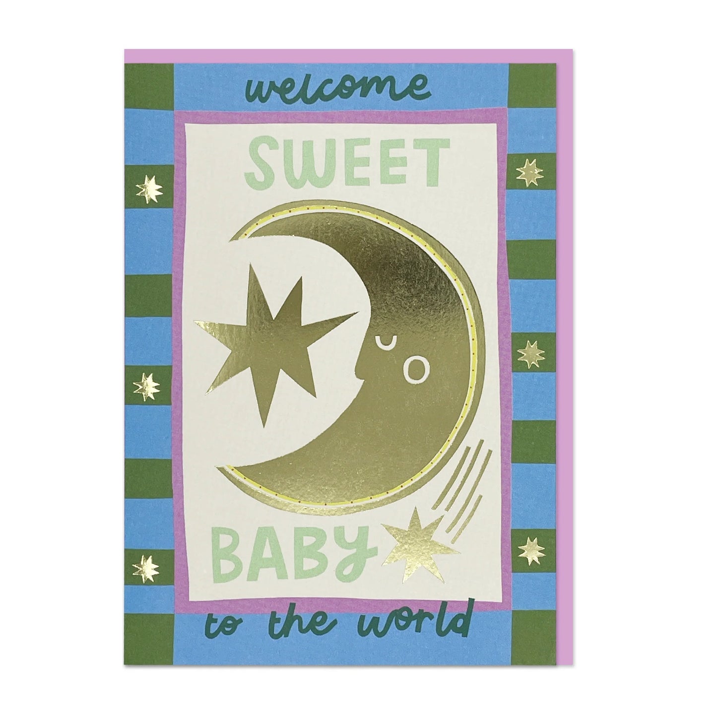DYD009-Raspberry Blossom-Welcome Sweet Baby-Card-Daydreamer