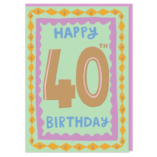 DYD014-Raspberry Blossom-Happy 40Th Birthday-Card-Daydream
