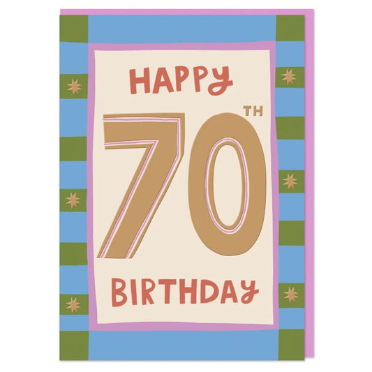 DYD017-Raspberry Blossom-Happy 70Th Birthday-Card-Daydream