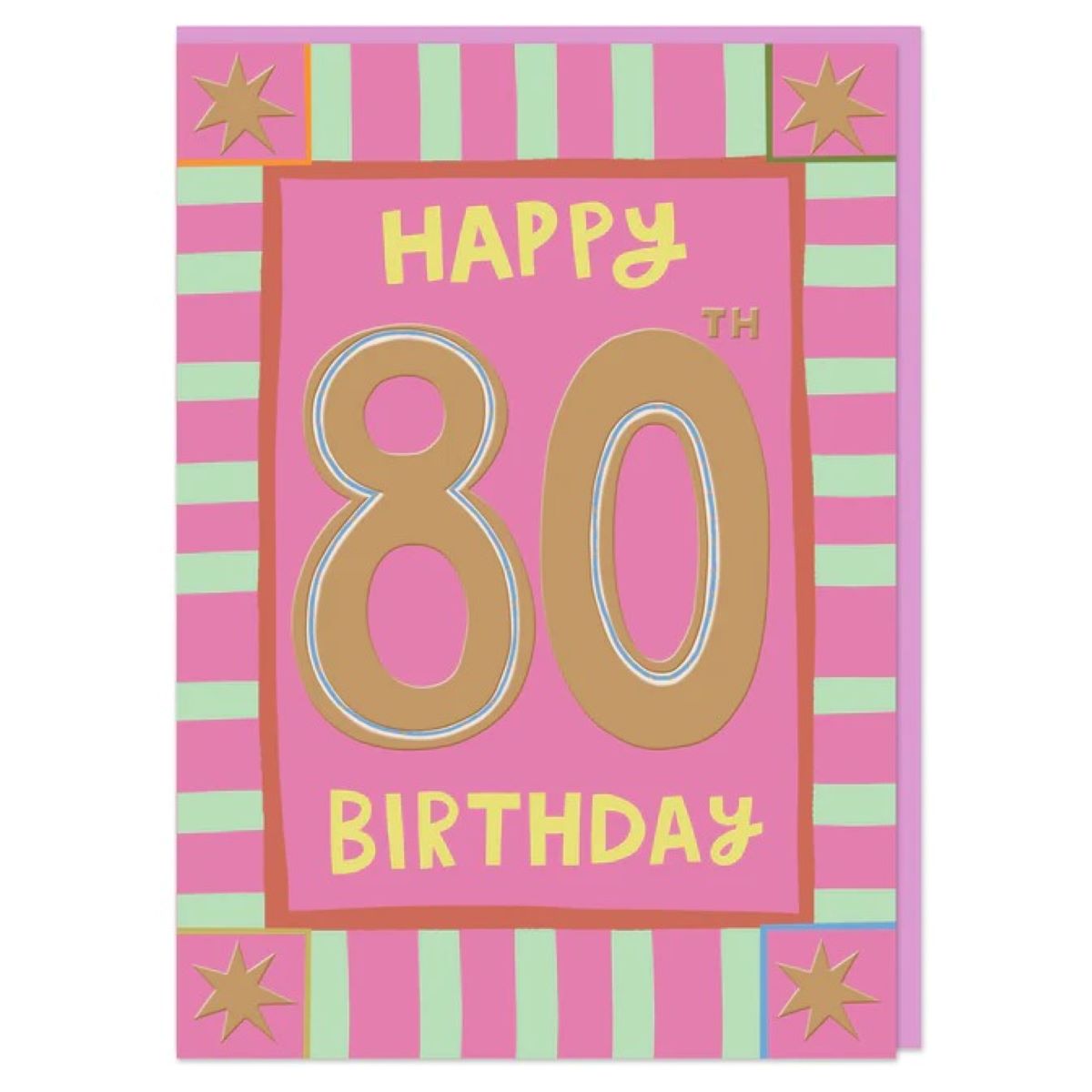 DYD018-Raspberry Blossom-Happy 80Th Birthday-Card-Daydream