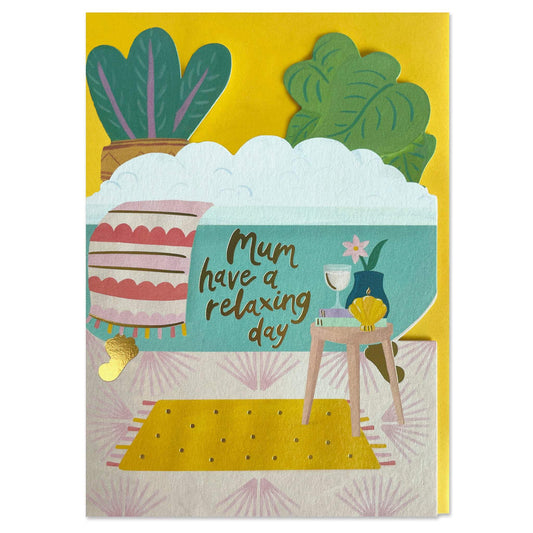 GOM029-Raspberry Blossom-Mum Have A Relaxing Day-Card-