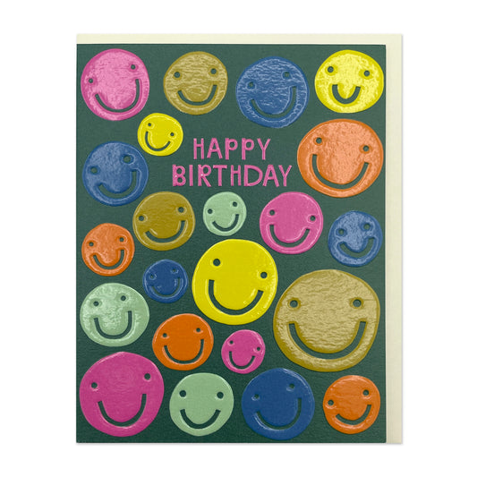 LIJ005-Raspberry Blossom-Mini Smiley Faces-Card-Little Joys