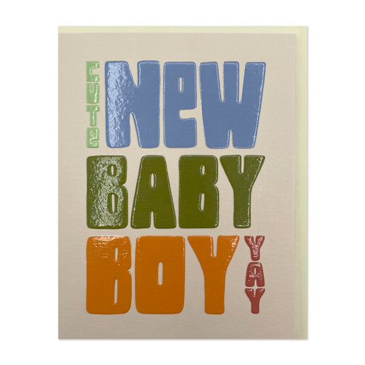LIJ033-Raspberry Blossom-New Baby Boy-Card-Little Joys