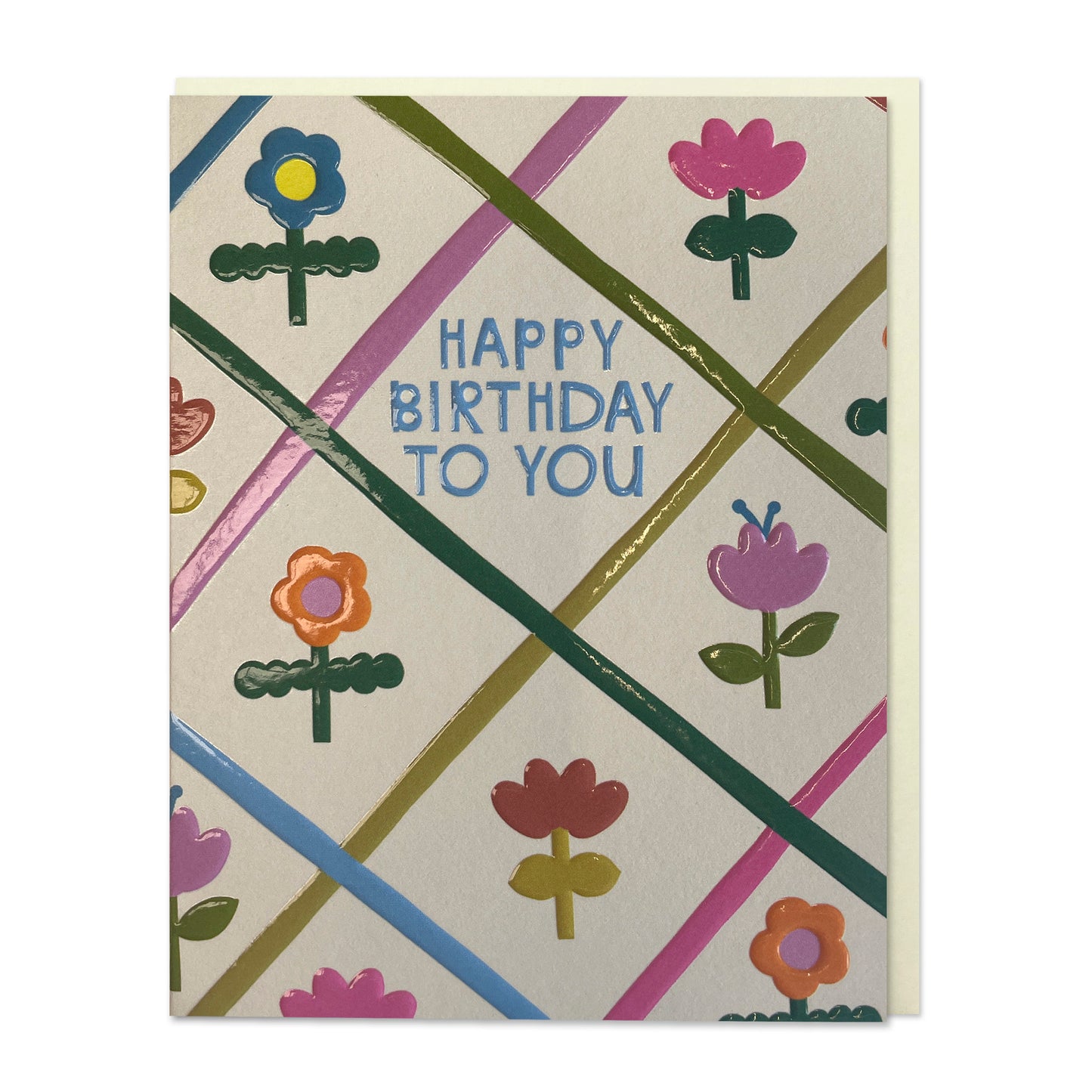 LIJ047-Raspberry Blossom-Happy Birthday To You Flower Trellis-Card-Little Joys