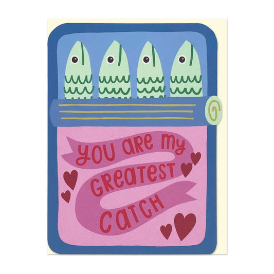 LIJ090-Raspberry Blossom-You Are My Greatest Catch-Card-Little Joys
