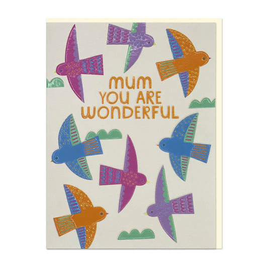 LIJ095-Raspberry Blossom-Mum You Are Wonderful-Card-Little Joys