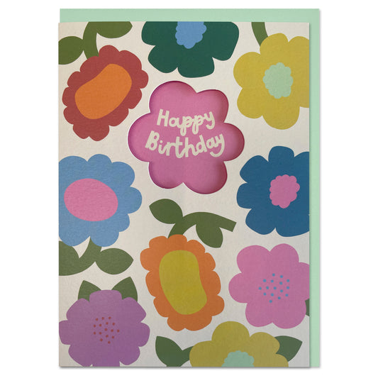 SWL001-Raspberry Blossom-Happy Birthday Florals-Card-Sweet Life